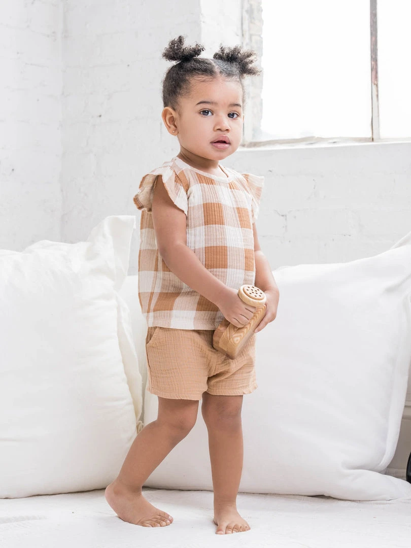 Colored Organics Baby (0-24m) Greta Flutter Sleeve Muslin Top 3 Colored Organics Baby (0-24m) Greta Flutter Sleeve Muslin Top