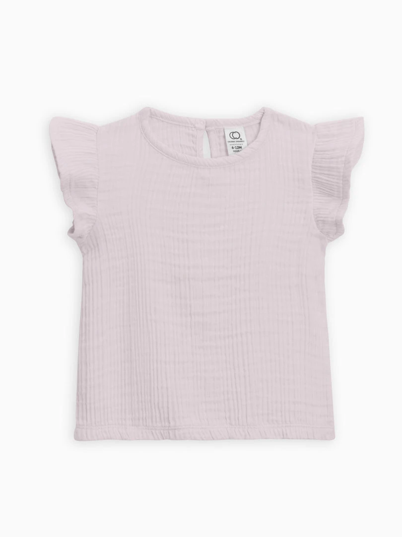 Colored Organics Baby (0-24m) Greta Flutter Sleeve Muslin Top 6 Colored Organics Baby (0-24m) Greta Flutter Sleeve Muslin Top