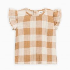 Colored Organics Baby (0-24m) Greta Flutter Sleeve Muslin Top