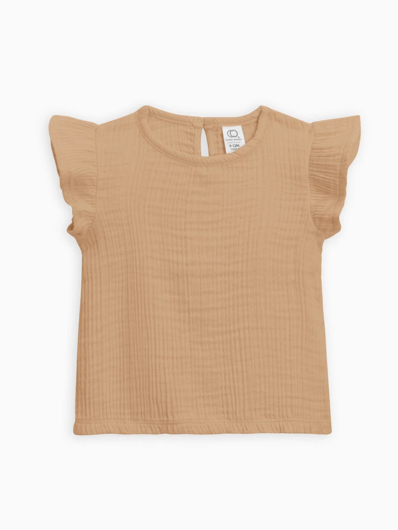 Colored Organics Baby (0-24m) Greta Flutter Sleeve Muslin Top 8 Colored Organics Baby (0-24m) Greta Flutter Sleeve Muslin Top