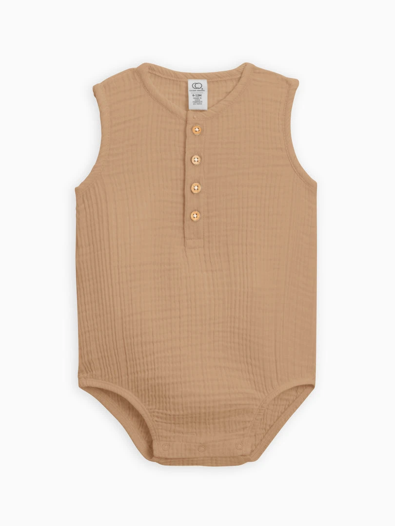 Colored Organics Bowie Muslin Bubble Romper 6 Colored Organics Bowie Muslin Bubble Romper