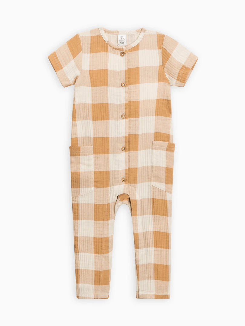 Colored Organics Nils Muslin Button Suit Baby (0-24m) 5 Colored Organics Nils Muslin Button Suit Baby (0-24m)