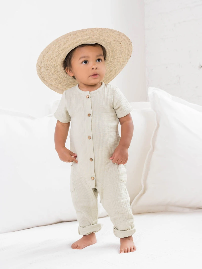 Colored Organics Nils Muslin Button Suit Baby (0-24m) 3 Colored Organics Nils Muslin Button Suit Baby (0-24m)