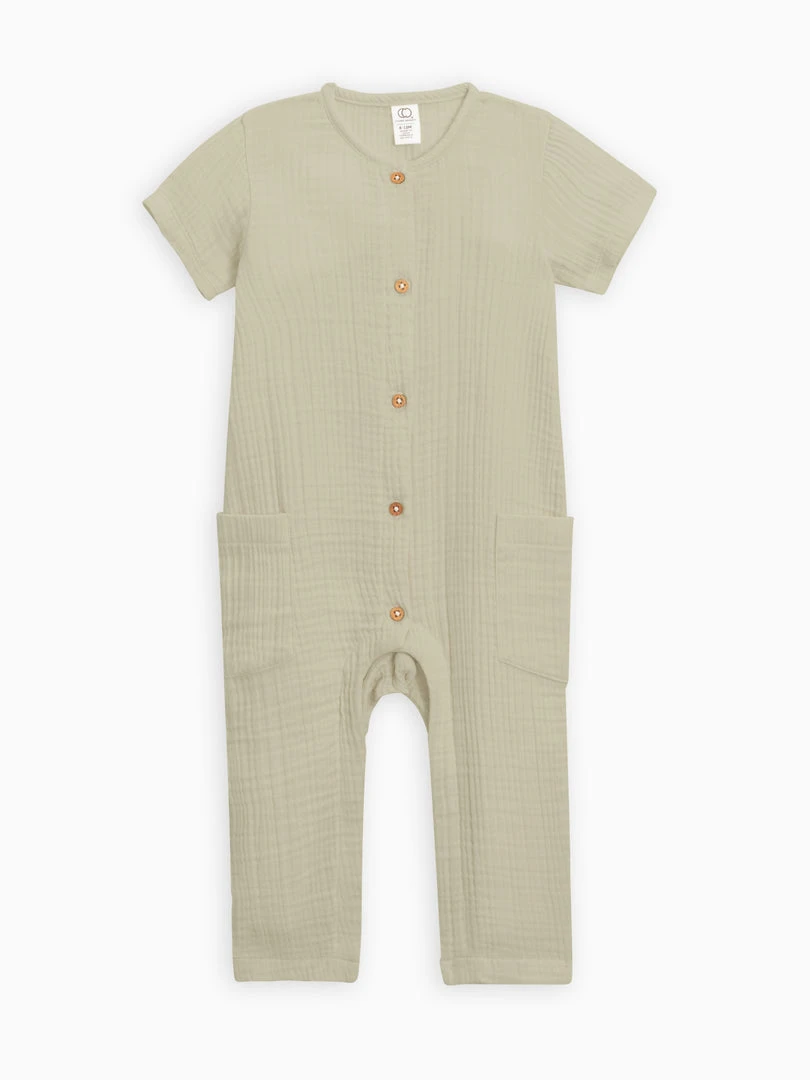 Colored Organics Nils Muslin Button Suit Baby (0-24m) 4 Colored Organics Nils Muslin Button Suit Baby (0-24m)