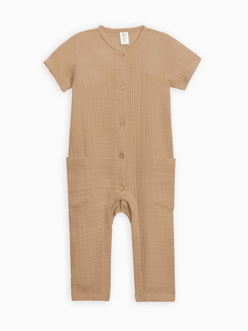 Colored Organics Nils Muslin Button Suit Baby (0-24m) 6 Colored Organics Nils Muslin Button Suit Baby (0-24m)