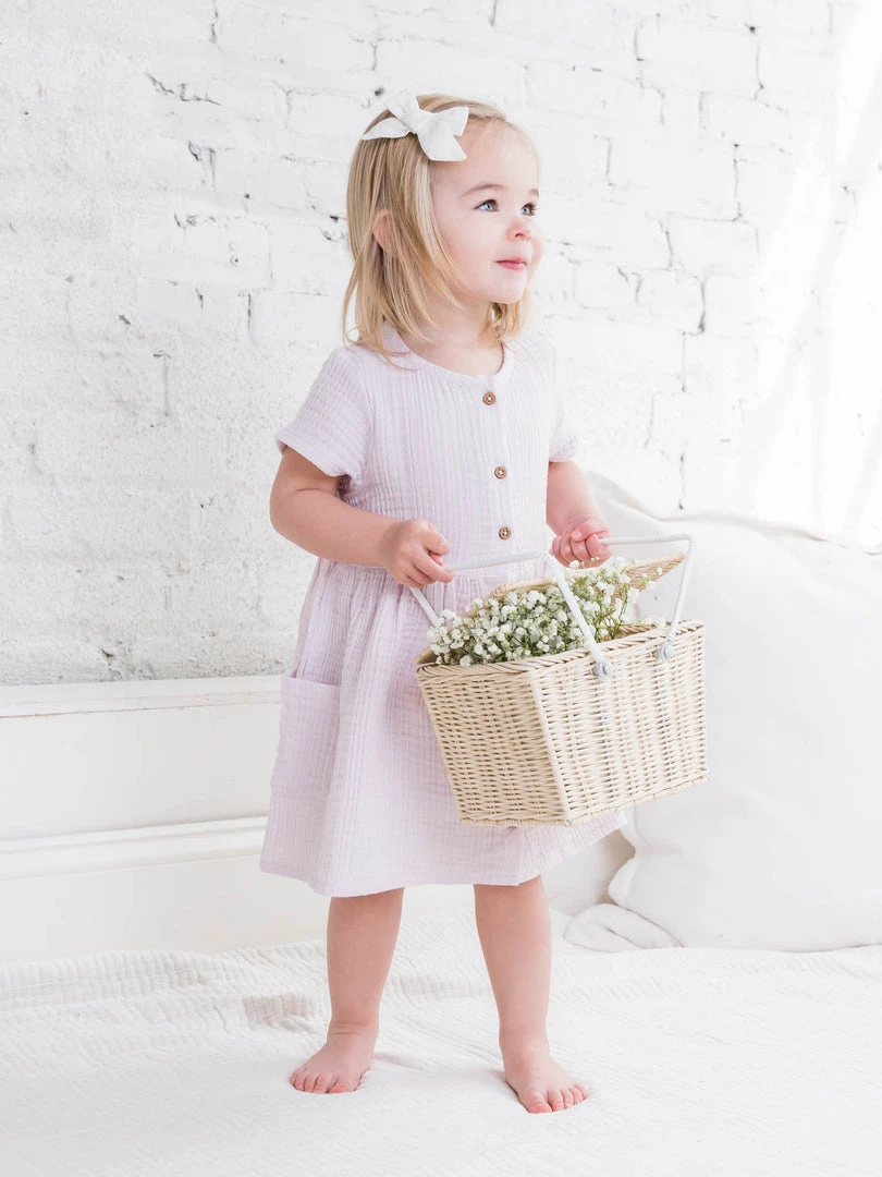 Colored Organics Baby (0-24m) Mabel Muslin Button Dress 3 Colored Organics Baby (0-24m) Mabel Muslin Button Dress