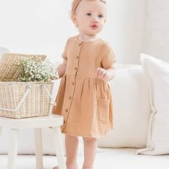 Colored Organics Baby (0-24m) Mabel Muslin Button Dress 11 Colored Organics Baby (0-24m) Mabel Muslin Button Dress