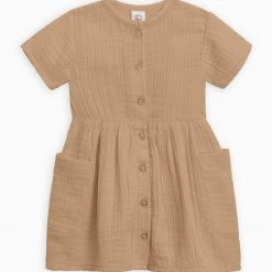 Colored Organics Baby (0-24m) Mabel Muslin Button Dress 12 Colored Organics Baby (0-24m) Mabel Muslin Button Dress