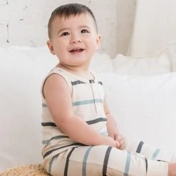 Colored Organics Henley Tank Romper Baby (0-24m)