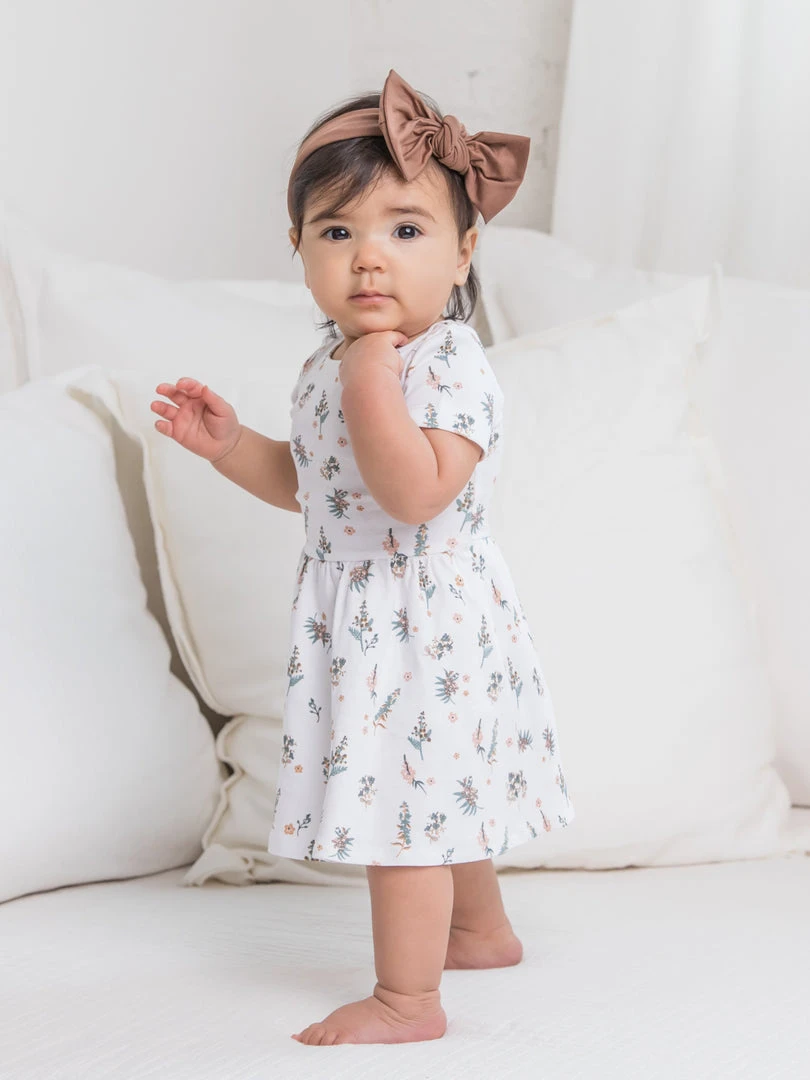 Colored Organics Stell Short Sleeve Swing Dress Baby (0-24m) 3 Colored Organics Stell Short Sleeve Swing Dress Baby (0-24m)