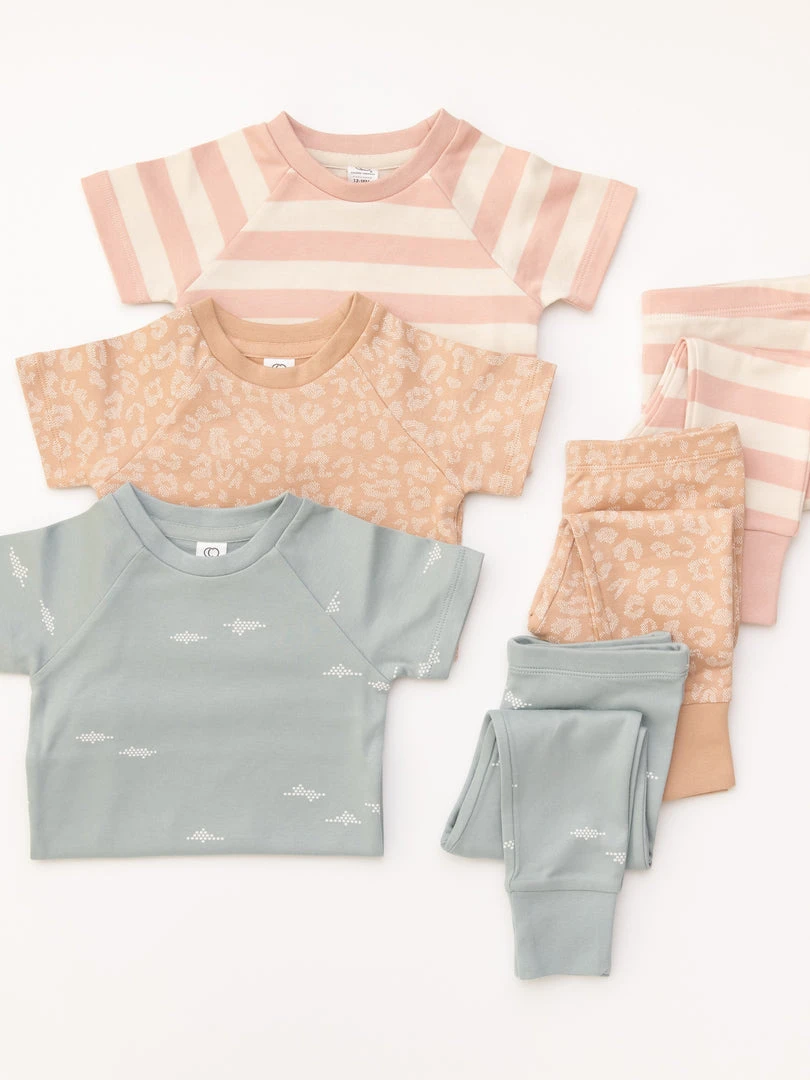 Colored Organics Short Sleeve Jammies 3 Colored Organics Short Sleeve Jammies