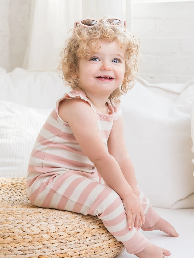 Colored Organics Flora Flutter Sleeve Romper 6 Colored Organics Flora Flutter Sleeve Romper