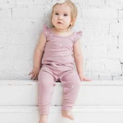 Colored Organics Flutter Sleeve Romper 9 Colored Organics Flutter Sleeve Romper