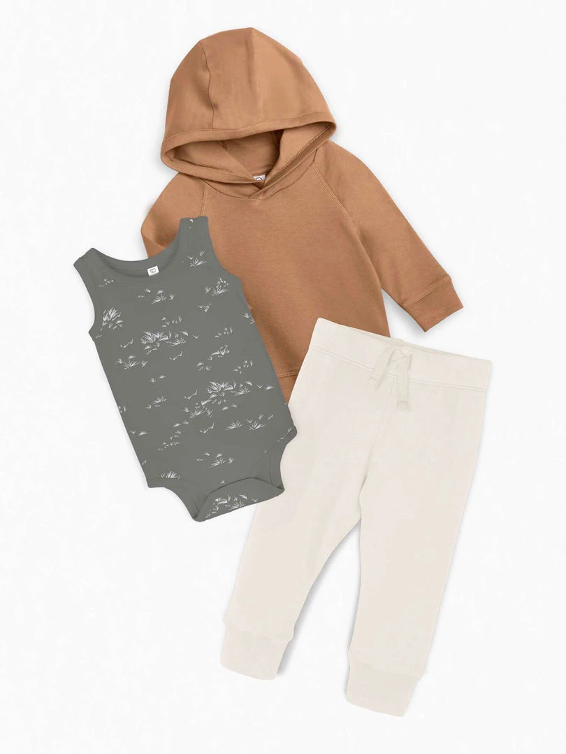 Colored Organics Baby (0-24m) Grass Print 3 Piece Outfit Bundle 3 Colored Organics Baby (0-24m) Grass Print 3 Piece Outfit Bundle