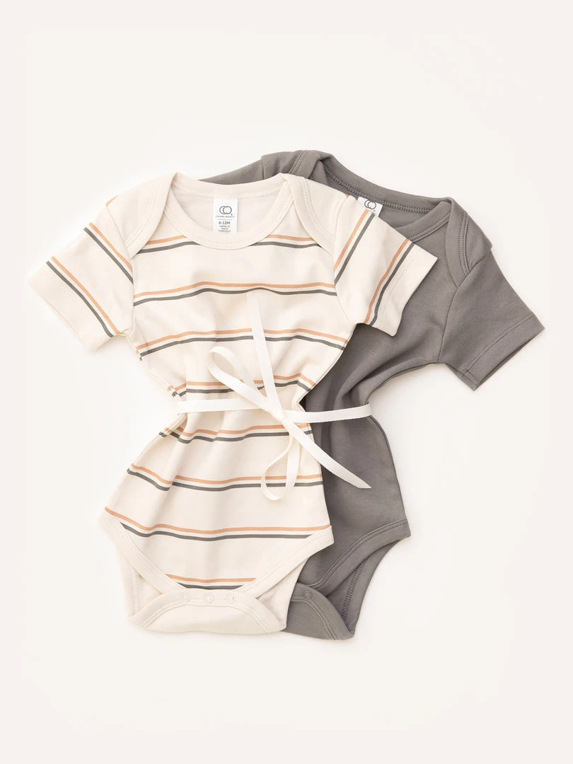 Colored Organics 2-Pack Short Sleeve Bodysuits 3 Colored Organics 2-Pack Short Sleeve Bodysuits