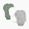 Colored Organics 3-Pack Classic Long Sleeve Bodysuits 2 Colored Organics 3-Pack Classic Long Sleeve Bodysuits