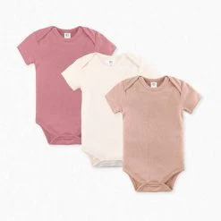 Colored Organics Baby (0-24m) 3-Pack Classic Short Sleeve Bodysuits