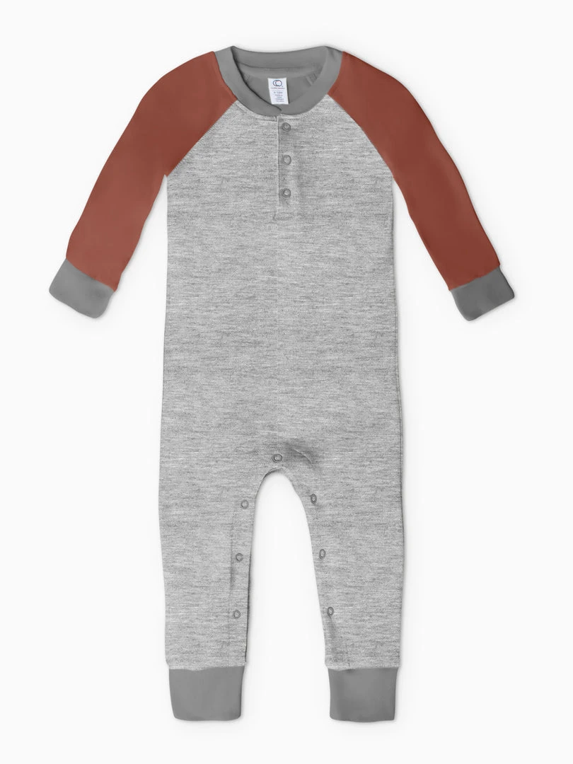 Colored Organics Baby (0-24m) Brix Henley Romper 6 Colored Organics Baby (0-24m) Brix Henley Romper