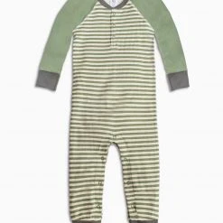 Colored Organics Baby (0-24m) Brix Henley Romper