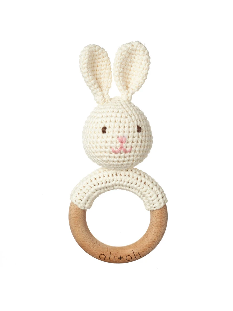Ali + Oli Baby (0-24m) Bunny Rattle Teething Ring 3 Ali + Oli Baby (0-24m) Bunny Rattle Teething Ring