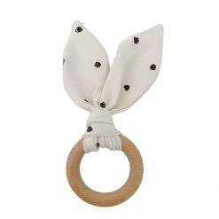 Chewable Charm Crinkle Bunny Ears Teether Ring