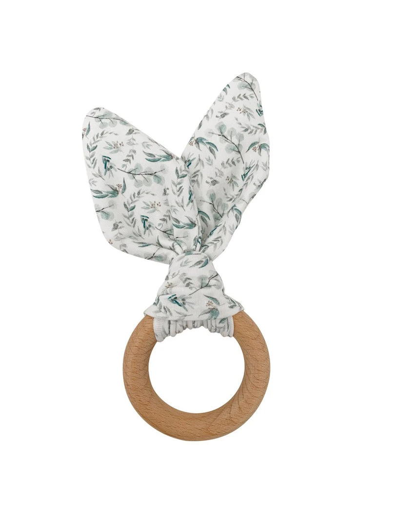 Chewable Charm Crinkle Bunny Ears Teether Ring 5 Chewable Charm Crinkle Bunny Ears Teether Ring