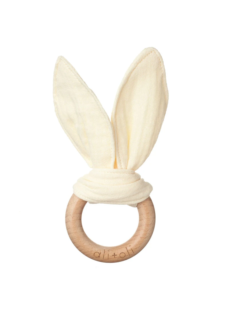 Ali + Oli Crinkle Bunny Ears Wooden Teether Baby (0-24m) 3 Ali + Oli Crinkle Bunny Ears Wooden Teether Baby (0-24m)