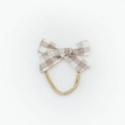Golden Dot Lane Gingham Linen Bow