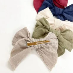Golden Dot Lane Baby (0-24m) Mini Linen Bow Hair Clip 11 Golden Dot Lane Baby (0-24m) Mini Linen Bow Hair Clip