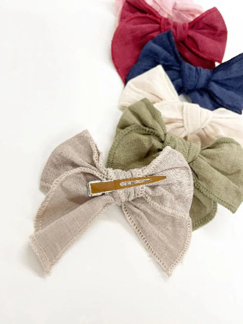 Golden Dot Lane Baby (0-24m) Mini Linen Bow Hair Clip 8 Golden Dot Lane Baby (0-24m) Mini Linen Bow Hair Clip