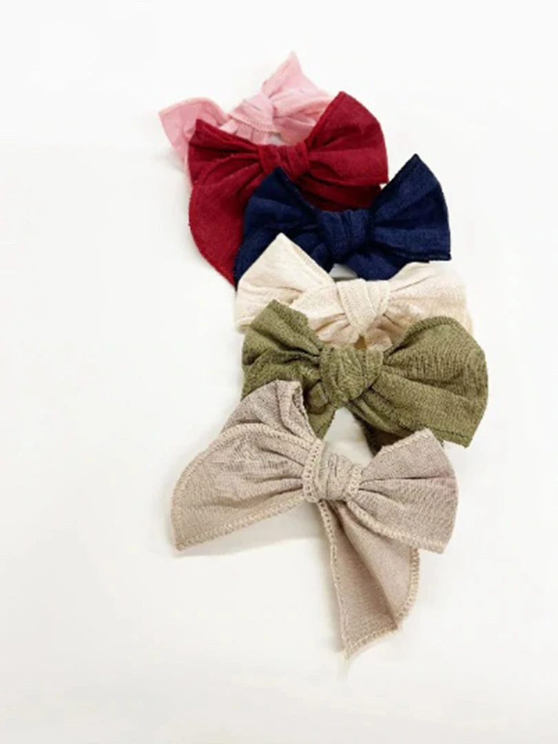 Golden Dot Lane Baby (0-24m) Mini Linen Bow Hair Clip 7 Golden Dot Lane Baby (0-24m) Mini Linen Bow Hair Clip