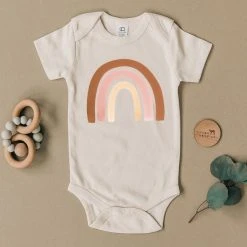 Urban Baby Co. Blush Rainbow Short Sleeve Bodysuit Baby (0-24m)