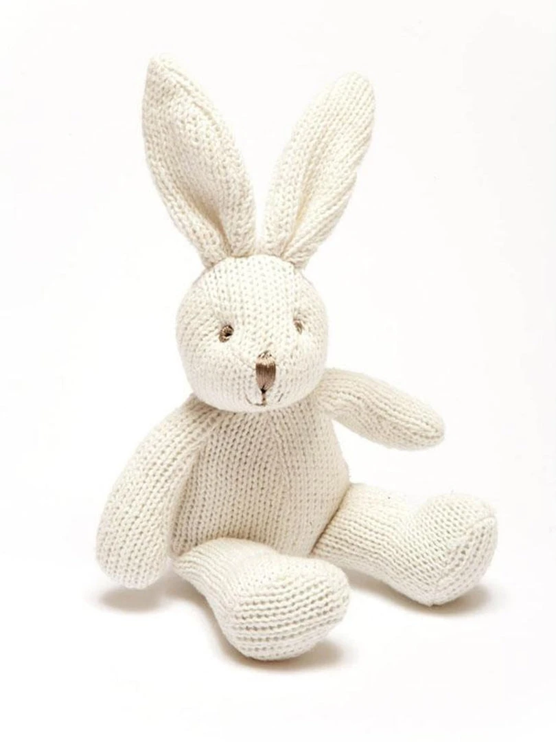 Best Years Ltd Baby (0-24m) Organic Knitted Bunny Rattle 3 Best Years Ltd Baby (0-24m) Organic Knitted Bunny Rattle