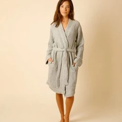 Happy Place Gifts Organic Cotton Waffle Robe