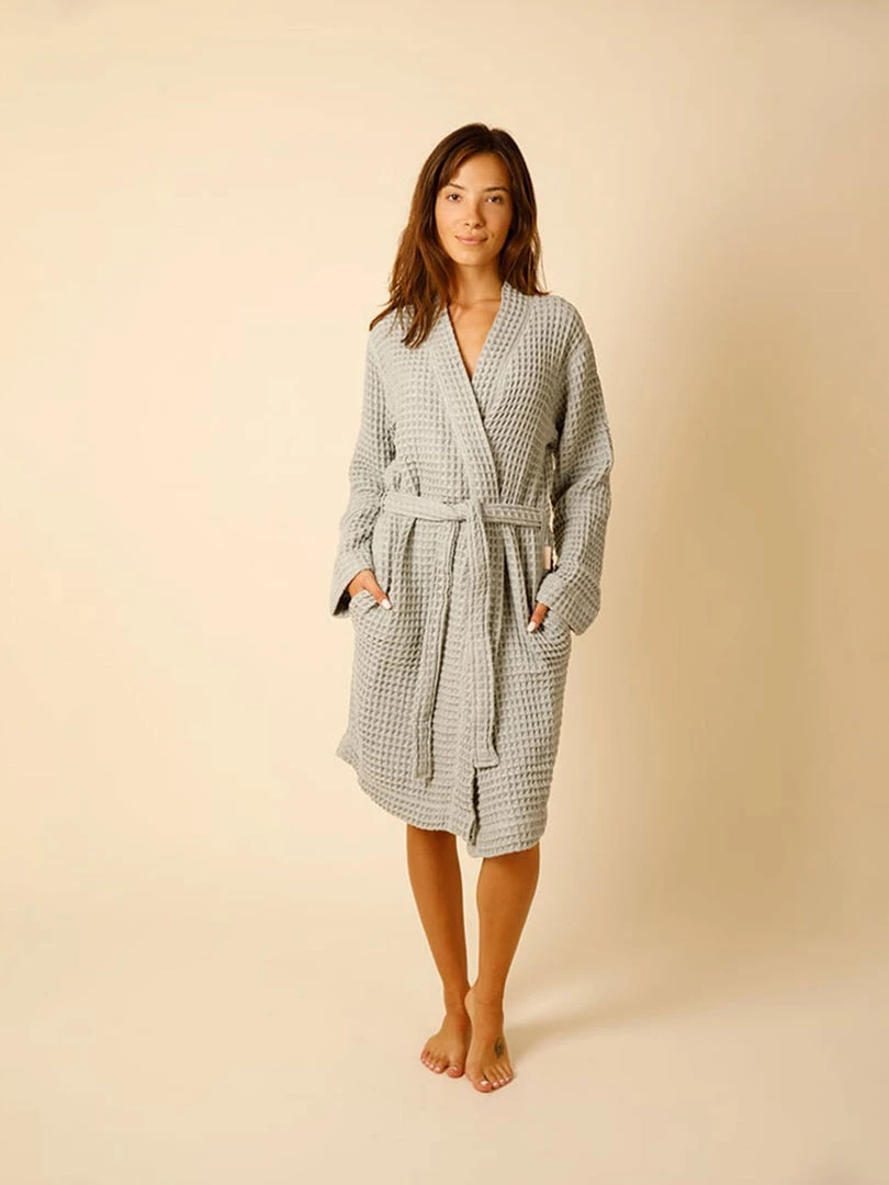 Happy Place Gifts Organic Cotton Waffle Robe 3 Happy Place Gifts Organic Cotton Waffle Robe