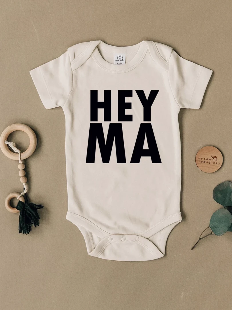 Urban Baby Co. Baby (0-24m) Hey Ma Short Sleeve Bodysuit 3 Urban Baby Co. Baby (0-24m) Hey Ma Short Sleeve Bodysuit