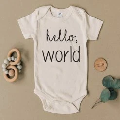 Urban Baby Co. Hello, World Short Sleeve Bodysuit Baby (0-24m)