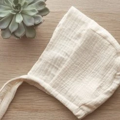 Daniyah Baby Baby (0-24m) Organic Muslin Summer Bonnet