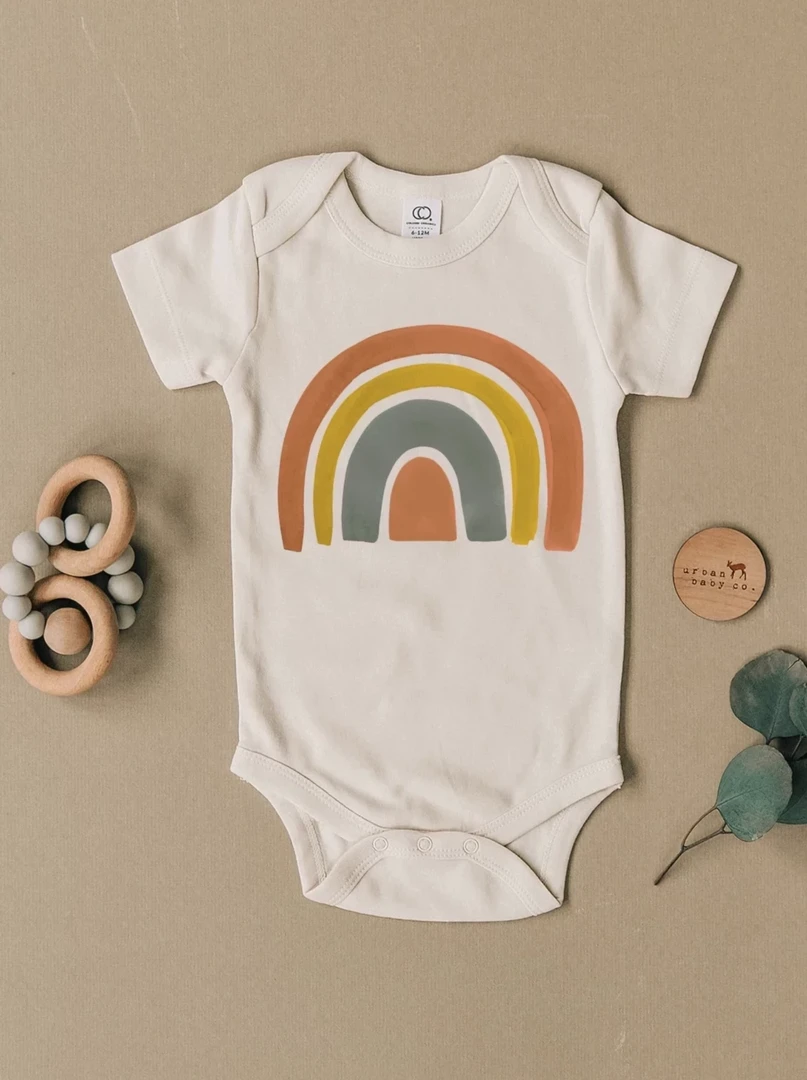 Urban Baby Co. Rainbow Short Sleeve Bodysuit 3 Urban Baby Co. Rainbow Short Sleeve Bodysuit