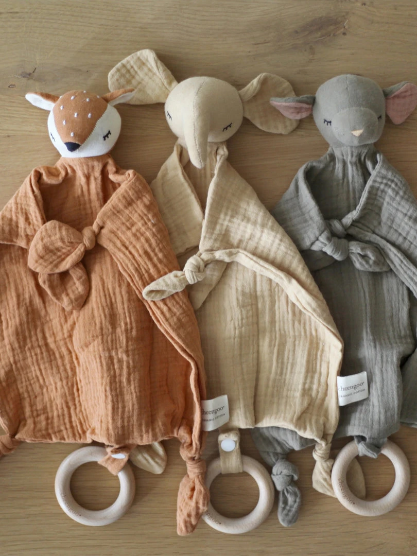 Cheengoo Organic Snuggle Lovie Blanket - Fawn Baby (0-24m) 5 Cheengoo Organic Snuggle Lovie Blanket - Fawn Baby (0-24m)