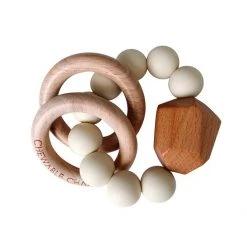Chewable Charm Baby (0-24m) Silicone + Wood Teether Ring