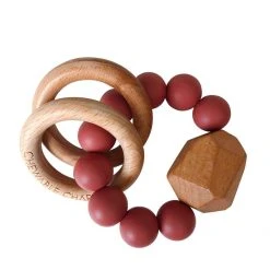 Chewable Charm Baby (0-24m) Silicone + Wood Teether Ring