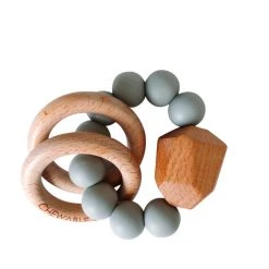 Chewable Charm Baby (0-24m) Silicone + Wood Teether Ring