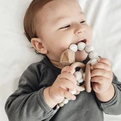 Chewable Charm Baby (0-24m) Silicone + Wood Teether Ring