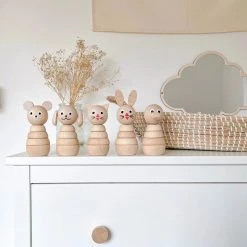 Colored Organics Sales Store 10 Pine And Pear Co Toys Wooden Bear Stacker Toy