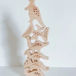 Kaspi Land Wooden Baby Dinosaurs Stacking Set