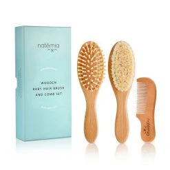 Natemia Wooden Hair Brush Set Baby (0-24m)
