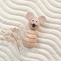 Pine And Pear Co Wooden Mouse Stacker Toy