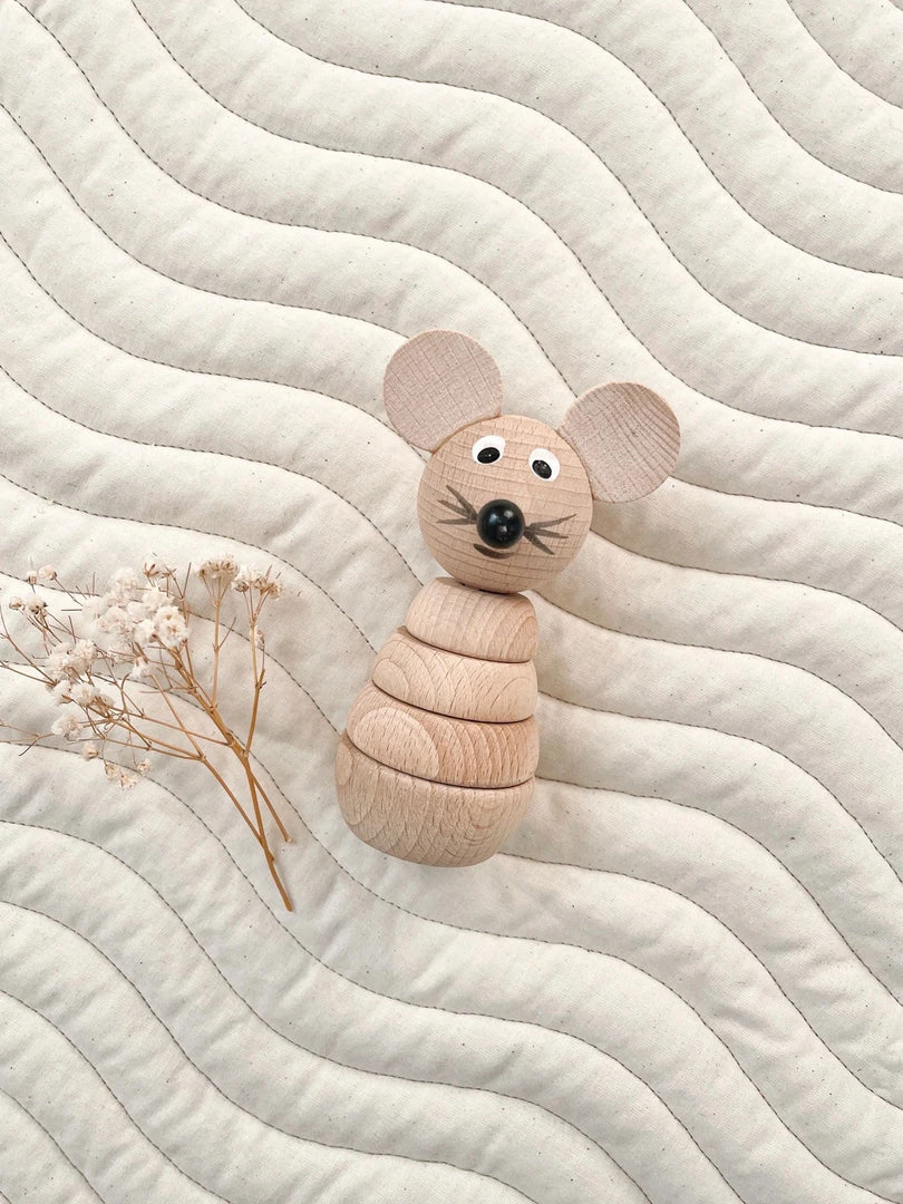 Pine And Pear Co Wooden Mouse Stacker Toy 3 Pine And Pear Co Wooden Mouse Stacker Toy