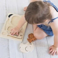 Wee Gallery Safari Animals Wooden Tray Puzzle Baby (0-24m)